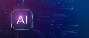 AI technology microchip background digital transformation concept